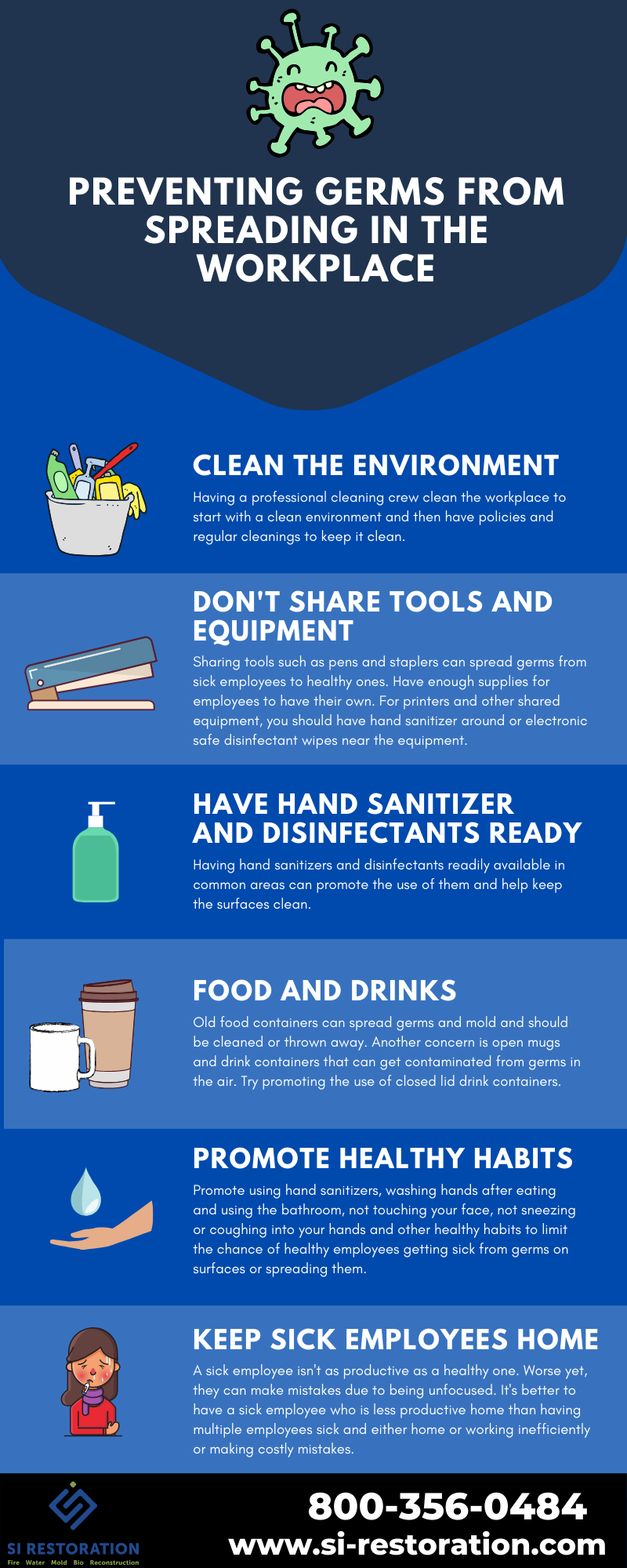 How to prevent infections and germs from spreading in your workplace SI Restoration